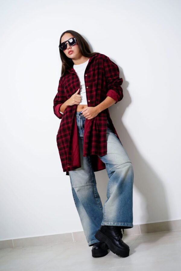 CAMISA LARGA CUADROS