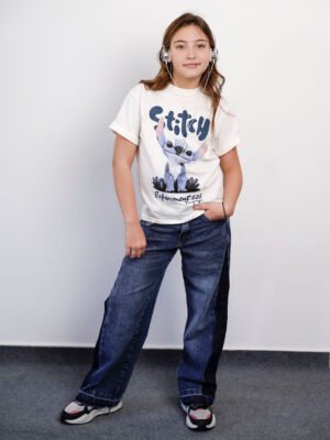PANTALON WIDE DENIM 2 TONOS