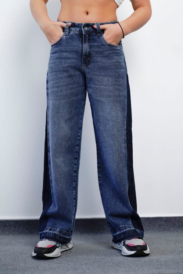 PANTALON WIDE DENIM 2 TONOS